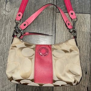 Coach beige and pink crossbody